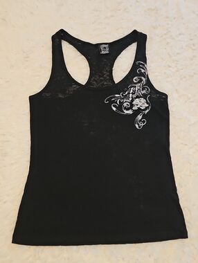 Vintage Metal Mulisha Maidens Black Wing Racerback Tank Top Y2K Grunge